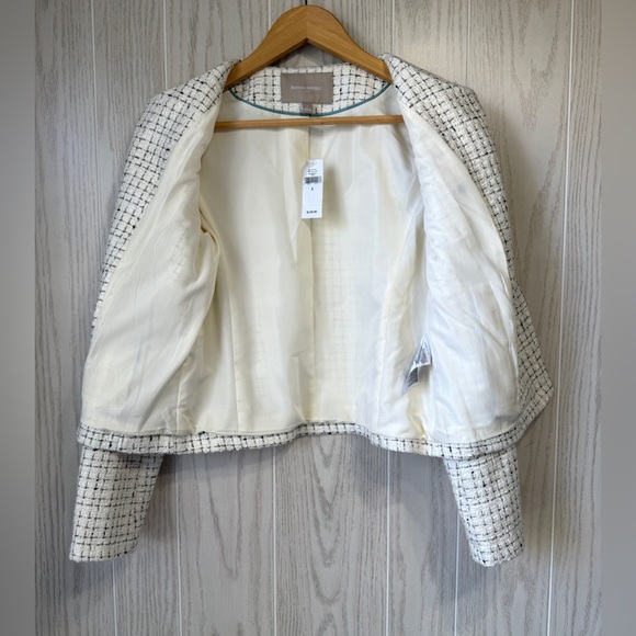 Banana Republic BOUCLÉ MOTO IVORY JACKET - Size 2 NWT - Picture 4 of 5